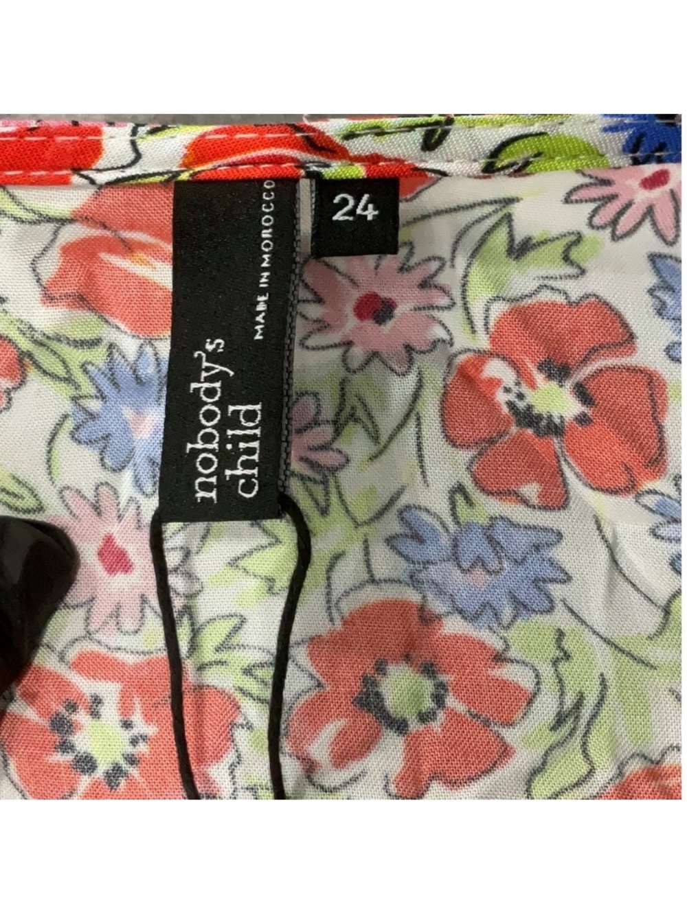 Nobody’s Child Alexa Floral Mini Dress Button Front Red Blue Size 20 - Picture 7 of 8